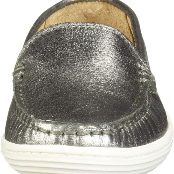 NWT MARC JOSEPH NEW YORK KID'S LEATHER BROADWAY LOAFER‎ PEWTER METALLIC 11.5 M - Picture 3 of 6